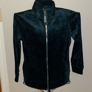 NWT emerald green velour zip up jacket